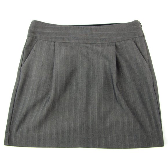 SALE! Pinstripe Gray Short Mini Skirt - Picture 1 of 3